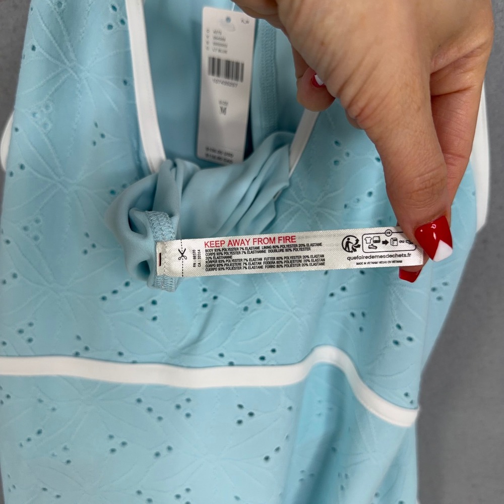 Daily Practice Dress Womens Medium Light Blue Eyelet Active Tennis Athleisure - Picture 6 of 11